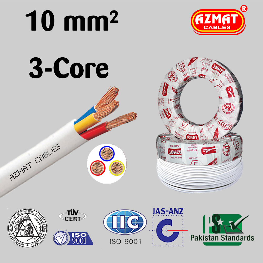 10 mm² 3 Core Flexible Cable CU/PVC/PVC