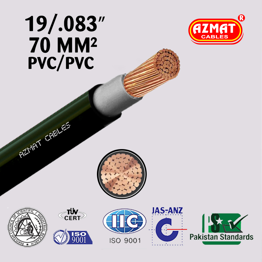 19/.083″ (70 mm²) 1 Core PVC/PVC Copper