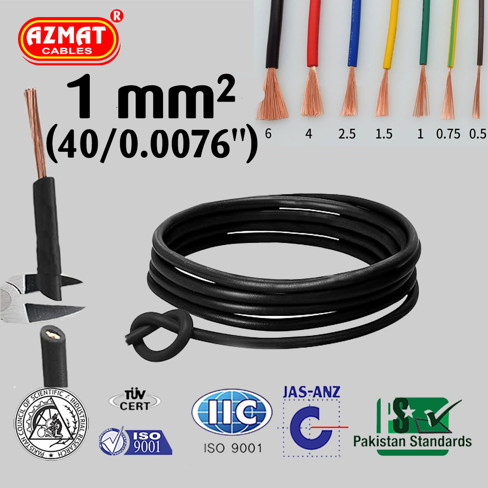 1 mm² or (40/.0076″) Single Core Flexible Cable CU/PVC