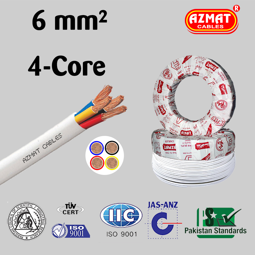 6 mm² 4 Core Flexible Cable CU/PVC/PVC