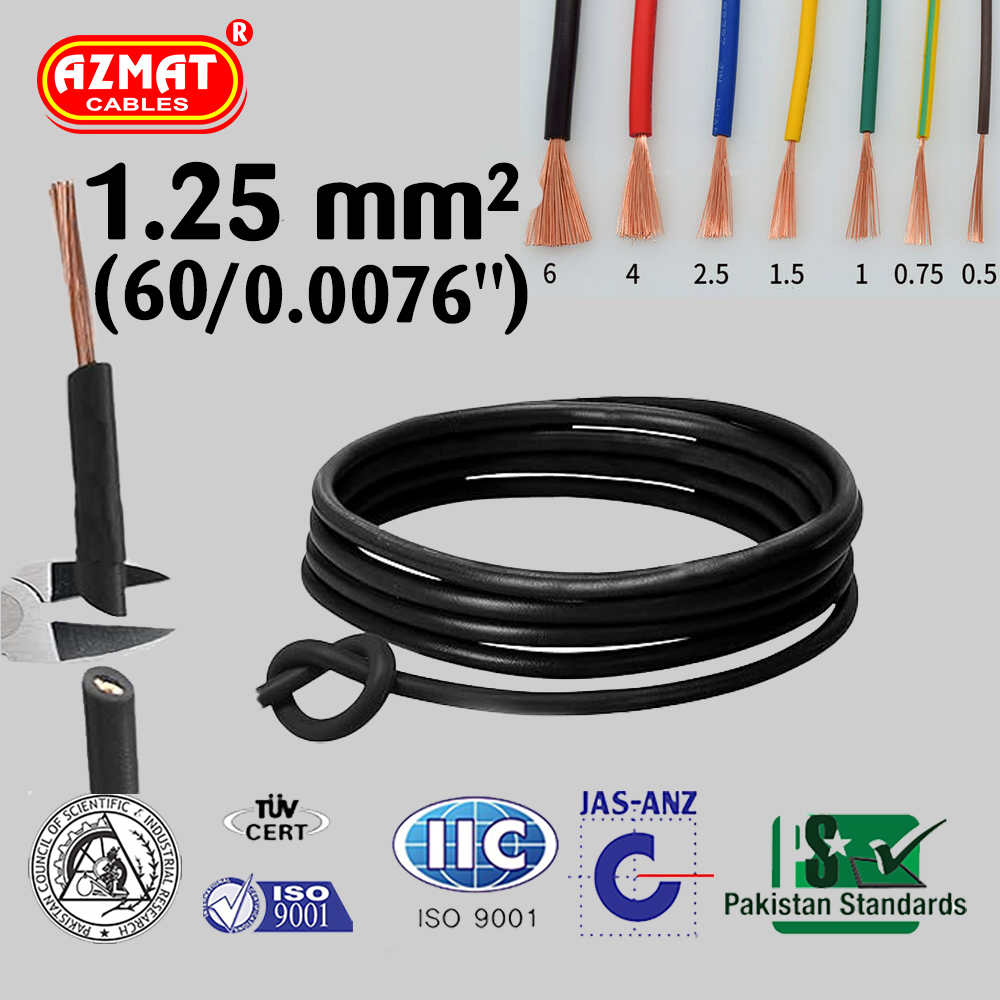 1.25 mm² or (60/.0076″) Single Core Flexible Cable CU/PVC