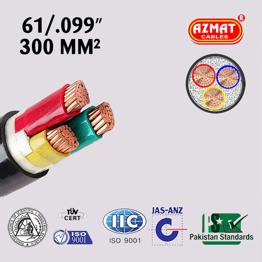 61/.99″ (300 mm²) 3 Core PVC/PVC Copper