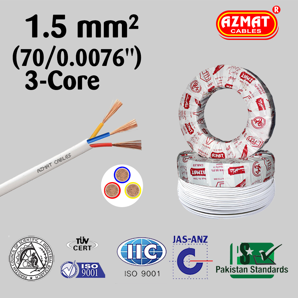 40/.0076 or 1.5 mm² 3-core