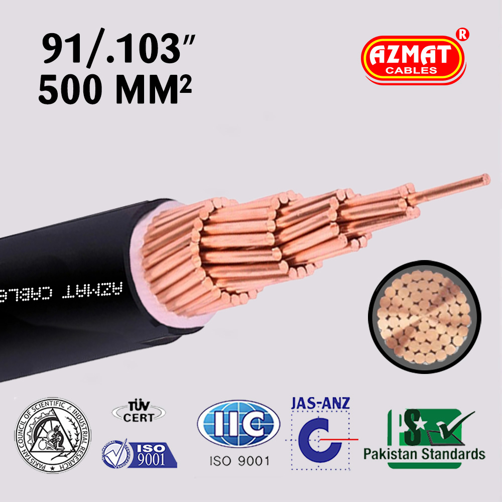 91/.103″ Single Core CU/PVC/PVC (500 mm² Copper/Std)