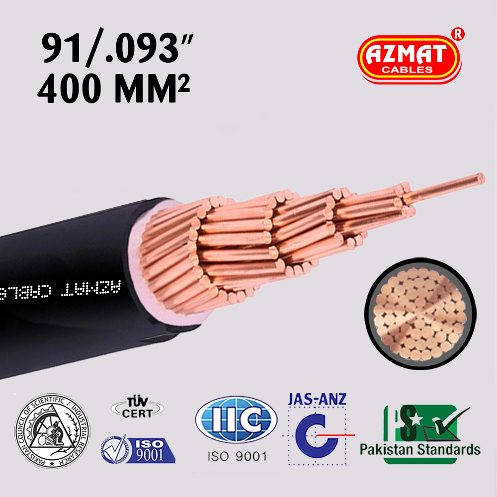 91/.093″ Single Core CU/PVC/PVC (400 mm² Copper/Std)