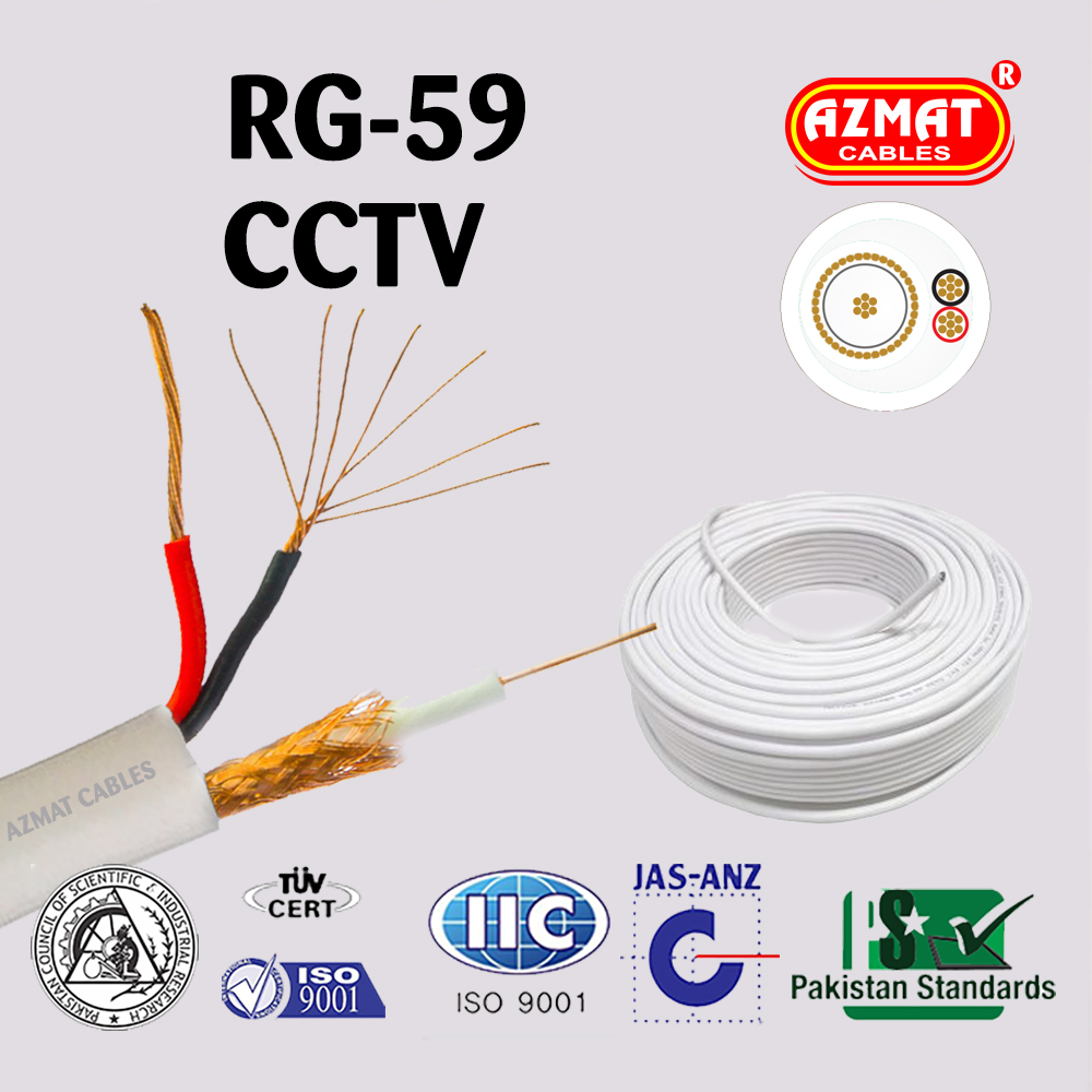 RG-59 Coaxial Cable + Power for CCTV
